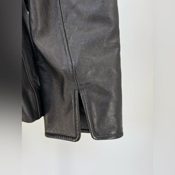 Ellen Tracy Genuine Black Leather Blazer Jacket Tailored Fit Single Button SZ 2 - Picture 4 of 14